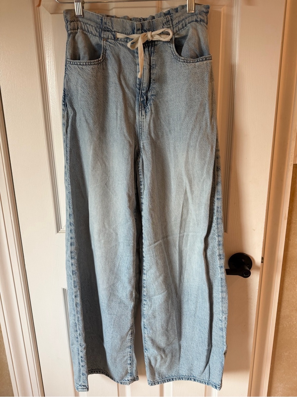 GAP Light Blue Wide-Leg Drawstring Jeans